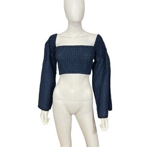 A.M.T. Blue Tube Top Blouse